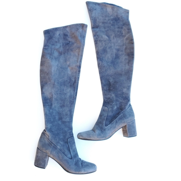 VINCE Suede Gray Over Knee Boots - Picture 1 of 7